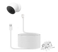 Power Cable Compatible with Google Nest Cam Outdoor or Indoor, Battery (2nd Gen) - 17ft/5.2M Weatherproof Charging Cable Providing Continuous Power Supply for Your Nest Camera, 1 Pack
