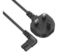 Power Cable Compatible with Samsumg TV 1.8M, Right Angle Suitable for Awkward Space Figure 8 Power Cable Compatible with Samsung, LG, Panasonic TV (1.8m)