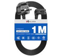 Power Cable Compatible with Samsumg TV 1M, Mellbree Quality Safe Right Angle Suitable for Awkward Space Figure 8 Power Cable Compatible with Samsung, LG, Panasonic TV Black