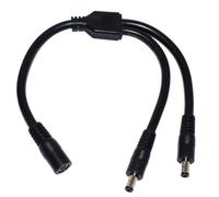 Power Cable DC5.5mmx2.5mm Connector Extension Cord Female to 2xMale Extender Cable Line for Camera Routers LED Light Security Camera Power Supply Wire