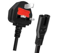 Power Cable Figure 8 Power Lead Cord IEC C7 UK Plug Power Cord 2 Pin Mains Lead for PS4, PC Monitors, Smart TV Monitor, Printer, Computer 1.8m
