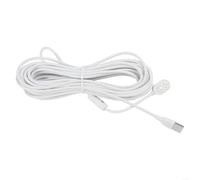 Power Cable for Arlo Pro 5S 2K, Pro 4, Pro 3, Ultra 2, Ultra & Go2 Security Cameras, 5.2m/8m/10.4m IP65 Waterproof TPE Extension Cable, White(7.6 m)
