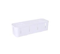 Power Cable Outlet Reusable Shockproof Dustproof Breathable Solid Color Charging Cord Organizer Storage Box with Lid White