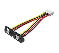 Power Cable Peripheral Power Supply Connector LP4 to 2x Right Angle Latching SATA Power Y Cable Splitter 4 Pin Molex to Dual 90 Degree Latching SATA Y Splitter Durable and clever