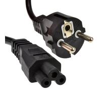 Power Cable Right Angled Schuko EU Plug to C5 (Cloverleaf) 0.75mm Lead 2m Black