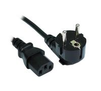 Power Cable Right Angled Schuko EU Plug to IEC C13 1.00mm2 Lead 2m Black