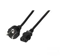 Power cable Schuko 180 Degree C13 18 0 °, Black, 2 M, 3 x 0.75 mm²