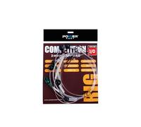Power Cast Competition 2 Hook Clipped Distance Rig, Size 1/0, 2 and 4, 80lb Main Line, Aberdeen Hooks (4 pack) (Hook size 1/0)