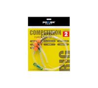 Power Cast Competition 2 Hook Flapper Sea Fishing Rig, 80LB Main Line, Power Swivels, Beads, Hook Size 2, 4, 1/0, 4 Pack (2)