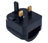 Power Connections SCP-BK-R-5A Black Schuko Plug Converter No Earth Returnable 5A