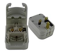 Power Connections SCP3-WH-R-13A Plug, White, Grounded Schuko Converter, 13A