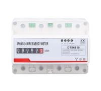 Power Consumption Meter 3 Phase 4 Wire Energy Monitor DIN Rail Mount 400V Accurate Electricity Usage Meter for Residential Commercial Industrial Use Flame Retardant PC Material