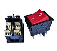 Power Control Switch Inverter Welding Machine Rocker Switch JD03-A1 6Pin 250V 30A Large Current Electric Pushbutton Switches, Red, 2-Pack