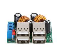 Power Converter Board 4 USB Ports High Efficiency Power Supply Module DC 12V 24V 40V to 5V 5A for Car Home Office Brass Ports Compact Size