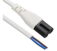 kenable Figure 8 C7 Plug to Bare Wire 2 core Cable 3A 240V 5m WHITE [5 metres]