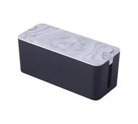 Power Cord Hidden Wire Storage Box Board Hub Socket Desktop Data Cable Finishing Cable Management Box(Marble pattern B)