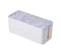 Power Cord Hidden Wire Storage Box Board Hub Socket Desktop Data Cable Finishing Cable Management Box(Marble pattern A)
