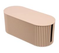 Power Cord Organizer Box with Lid, ABS Desk Cable Management for Sockets | Khaki Finish, Integrated Outlet Hole, Side Openings and Vent, Detachable Body, Tidy Routing for Chargers and Plugs