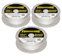 Power Cord Pack of 3 Elastic 1mm Clear 25-Meter Spools Stretchy Cord (75 Meters / 246 feet Total)