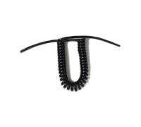 Power Cord,Telescopic Wire Spiral Cable, Coiled Mains Flex Curly Spring Cord 2 Core .5mm Square Retractable Power Cable Multicolor Multiple Sizes(Black,Stretch 1.25 meter)