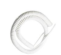 Power Cord,Telescopic Wire Spiral Cable, White Spiral Power Scalable Cord 2 Core x 0.75m2 Copper 3 .5m2 Spring Telescopic Electrical Cable Wire Retractable Coil(Stretch 3.7 meter 3 Core 13awg)