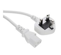 Power Cord UK Plug to IEC Cable (PC Mains Lead) 1.00mm2 C13 5m White
