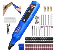 Power Cordless Rotary Tool with LED Light, with 1.5 Ah Li-ion Battery, 5-Speed 3000-18000 RPM, 80 Accessories, Hand Drill Cutter Wood Carving Tools for Sanding,Polishing,Drilling,Etching