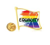 Power Differentiation Identity Rainbow Equality Golden Metal Flag Lapel Pin Badge