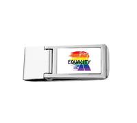 Power Differentiation Identity Rainbow Equality Slim Money Clip Stainless Holder Pocket Wallet