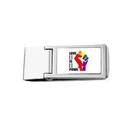 Power Differentiation Identity Rainbow Equality Slim Money Clip Stainless Holder Pocket Wallet