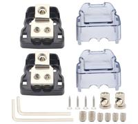 Power Distribution Block, 4 AWG In, 8 AWG Out, Car Audio Stereo Amp Distribution Connecting Block With Wrench For Audio Splitter