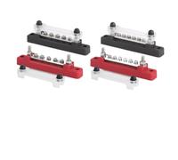 Power Distribution Block 5 Way 6 Way M4 BusBar Terminal 48V 150A DC 300V 130A AC M6 Connector Studs For Car RV Boat(6 Way Red)