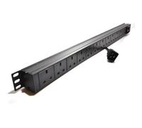 Power Distribution Unit C20 to 12 Way UK Mains Socket 19 inch Horizontal PDU 16A 1.8m