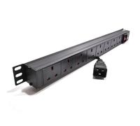 Power Distribution Unit C20 to 8 Way UK Mains Socket 19 inch Horizontal PDU 16A 1.8m