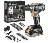 Power Drill Cordless: DEKOPRO 20V Cordless Drills Driver Electric Set Tool for Women Drills with Battery and Charger 20 Volt Grey