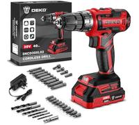 Power Drill Cordless: DEKOPRO Pink Cordless Drill 20V Electric Power Set Tool for Women Drills with Battery and Charger Drills Driver Kit Red