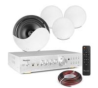 Power Dynamics 2-Zone Multi Room Ceiling Speaker System with Amplifier & Bluetooth - 4x NCSS8 8-Inch Ceiling Speakers & AD420A Home Audio Kit