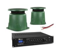 Power Dynamics 2x PD GS530 Outdoor Waterproof Garden Speaker System with Bluetooth Amp, 360 Degree Outdoor Speaker Setup for Patios, Gardens and Commercial Outdoor Background Music