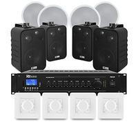 Power Dynamics 4-Zone Commercial Sound System - Bluetooth Amplifier, Wall & Ceiling Speakers, Multi Zone Audio with Individual Volume Control for Background Music in Bars, Shops & Restaurants