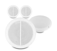 Power Dynamics 4x MS50 Marine Ceiling Speakers, 5.25 Inch, 80W Per Pair, Waterproof White, Speaker Passive Ceiling Audio System for Bathrooms, Kitchens, Boats and Pool Areas