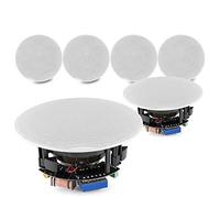 Power Dynamics 6x PD FCS6 6.5" Flush Mount Ceiling Speakers, Low Profile Coaxial Speaker System, 100V Line & 8 Ohm, 720W Audio Set for Home, Shop, Restaurant, Office & Commercial Use, White Finish