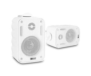 Power Dynamics BC30V 3" In/Outdoor Speakers - 100V Line & 8 Ohm - Weatherproof IPX5 - White Wall Mount Speaker Pair for Garden, Patio, Commercial Spaces - Ideal for Indoor/Outdoor Audio Systems