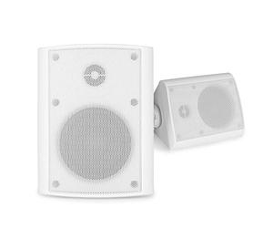 Power Dynamics BGO50 Waterproof Wall Speakers Pair 5.25" - Outdoor Garden & Marine Audio, IP56 Weatherproof, Aluminium Grille, White (120W Max, 8 Ohms)