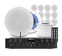 Power Dynamics Bluetooth Ceiling Speaker System, 6-Zone Multiroom Audio Set with 12x ESCS6 6.5" Speakers, PV260BT Amplifier & Speaker Cable, Ideal for Home, Office, Shops & Restaurants