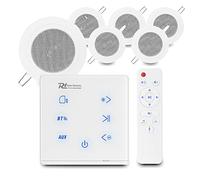 Power Dynamics Bluetooth Ceiling Speaker System, Compact Kitchen Audio Kit with In-Wall Amplifier, 6x Small 3-Inch CSBA3L Speakers and 40m Cable for Home Installation