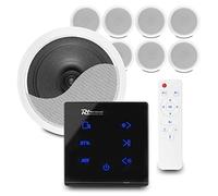 Power Dynamics Bluetooth Ceiling Speaker System - Home Audio Kit with A100B Wall Amplifier, 8x CSPS6 6.5 Inch Speakers & Installation Cable - Wireless Stereo Sound for Multi-Room Use