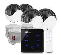 Power Dynamics Bluetooth Ceiling Speaker System with A100B In-Wall Amplifier, 4x NCSS5 Ceiling Speakers & Fire Hoods - Complete Audio Installation Package for Home Sound Systems