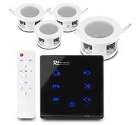 Power Dynamics Bluetooth Ceiling Speakers System - A50B In-Wall Amplifier with 4x CSBA3L 3" Compact Ceiling Mounted Speakers & Remote - Home Audio Solution