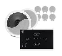 Power Dynamics Bluetooth Home Ceiling Speaker System with Systemline E50 Wall Amplifier and 8x 6.5 CSPS6