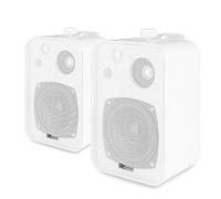Power Dynamics BV40W 4-Inch Wall Mount Speakers - 100V Line, White Passive Pair with Crossover and Bass Reflex System for Shops, Cafes and Background Music Systems